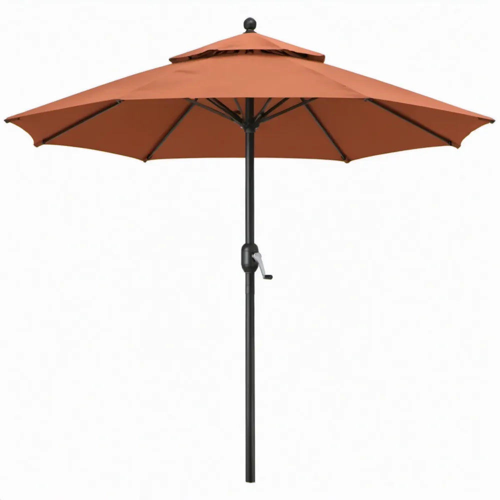 Ronde tuinparasol met zwengel Ø 270 cm, terracotta/zwart