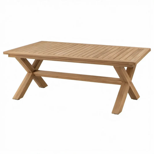 Rechthoekige tuintafel van massief acaciahout, naturel, 180 x 90 x 75 cm