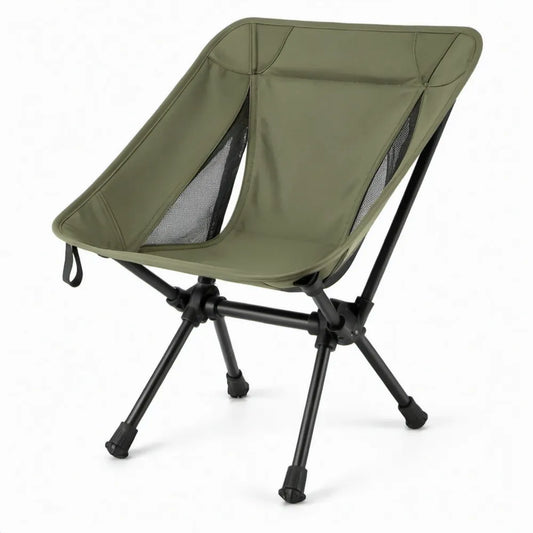 Inklapbare campingstoel 58 x 60 x 85 cm – Olijfgroen/Zwart