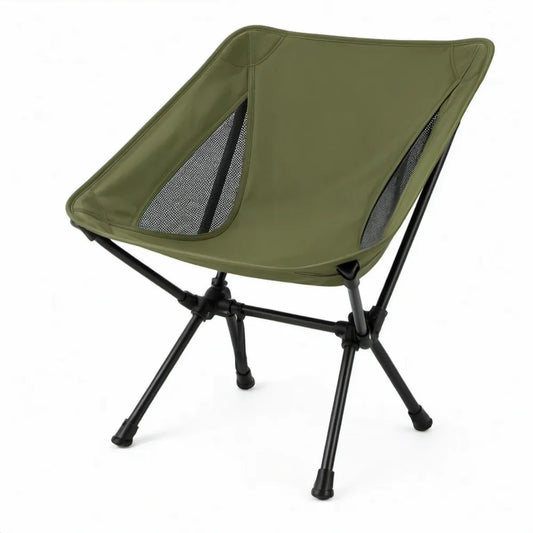 Inklapbare campingstoel 58 x 70 x 80 cm Olijfgroen/Zwart met stalen frame